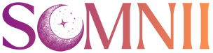 Logo with 'SOMNI' in stylized text, featuring a purple and orange color scheme.